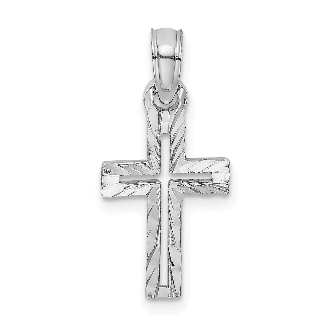 Lovely Rita's Pendants & Charms 14K White Gold Classic Cut-out D.C Latin Cross Pendant