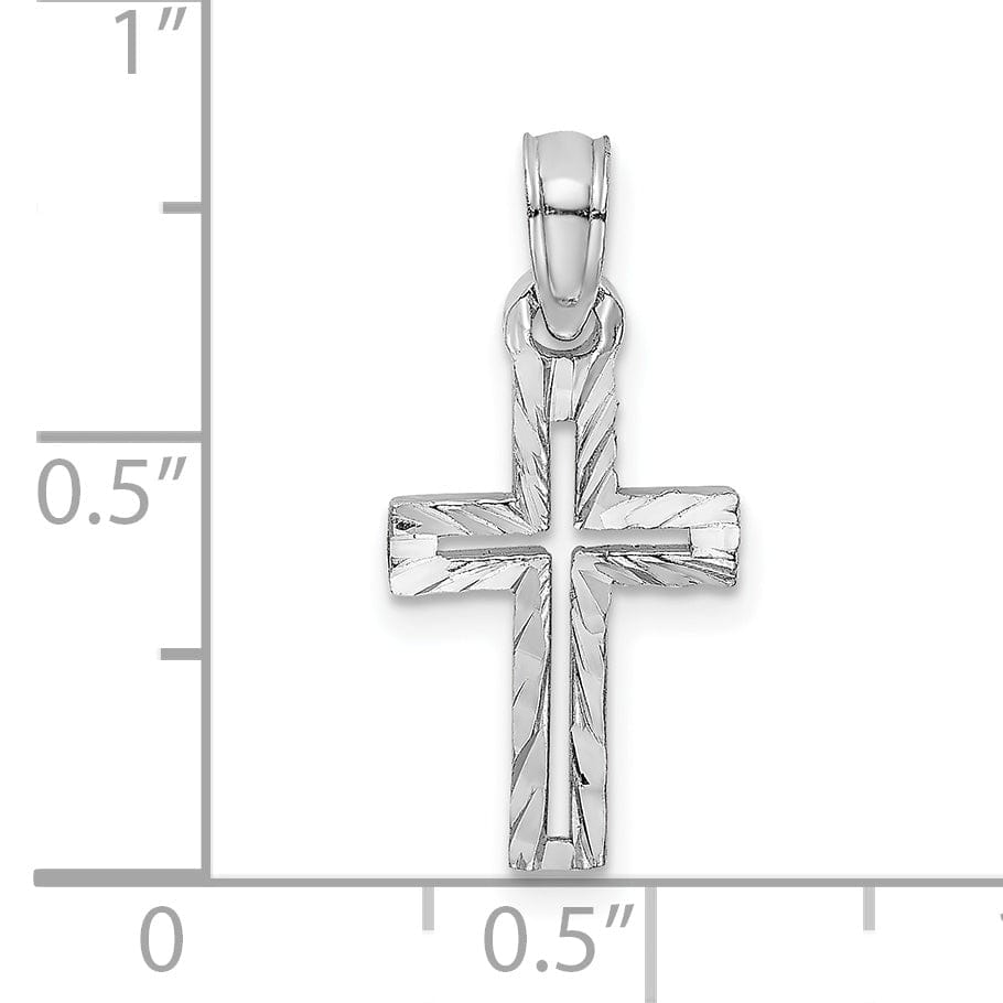 Lovely Rita's Pendants & Charms 14K White Gold Classic Cut-out D.C Latin Cross Pendant