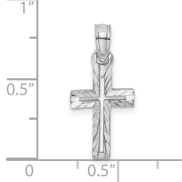 Lovely Rita's Pendants & Charms 14K White Gold Classic Cut-out D.C Latin Cross Pendant