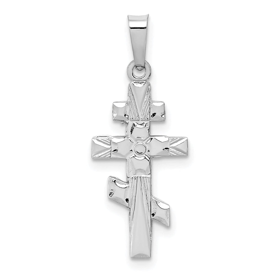 Lovely Rita's Pendants & Charms 14k White Gold Classic Eastern Orthodox Cross Pendant