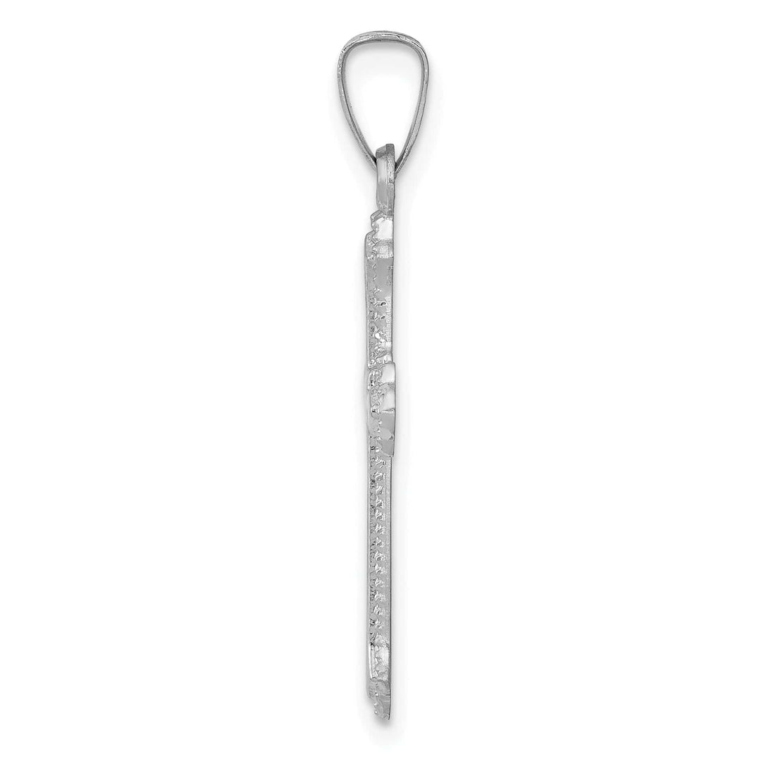 Lovely Rita's Pendants & Charms 14k White Gold Classic Fleur de Lis Cross Pendant