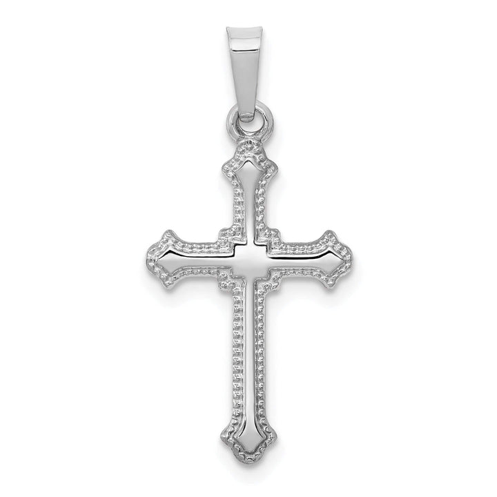 Lovely Rita's Pendants & Charms 14k White Gold Classic Fleur de Lis Cross Pendant