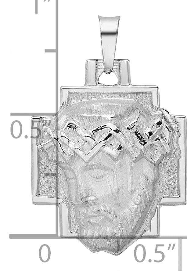 Lovely Rita's Pendants & Charms 14K White Gold Classic Rhodium Polished Jesus Pendant