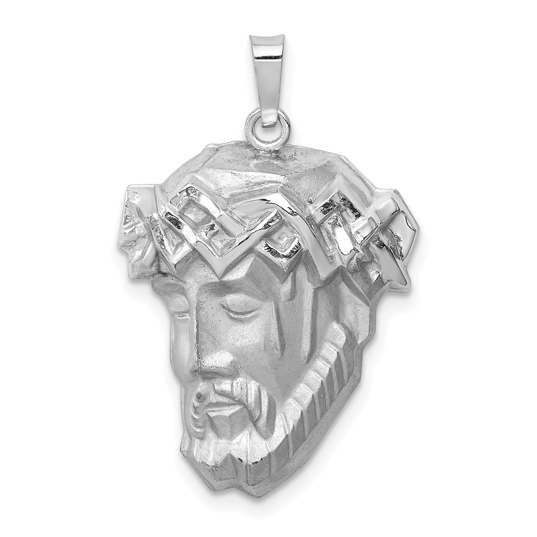Lovely Rita's Pendants & Charms 14K White Gold Classic Rhodium Polished Large Jesus Medal