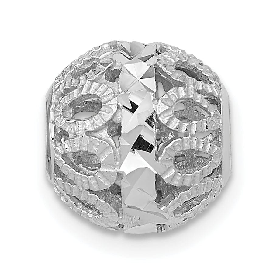 Lovely Rita's Pendants & Charms 14k White Gold D.C Filigree Ball Chain Slide Pendant