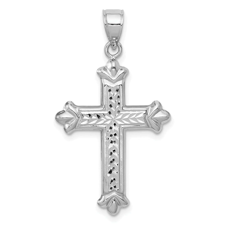 Lovely Rita's Pendants & Charms 14k White Gold D. C Fleur de Lis Cross Pendant