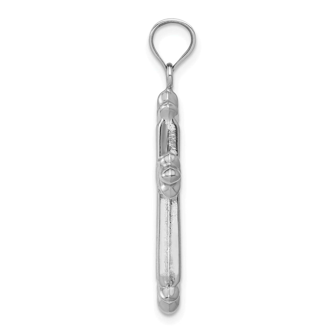 Lovely Rita's Pendants & Charms 14k White Gold D. C Fleur de Lis Cross Pendant