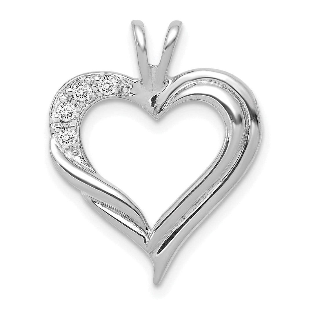 Lovely Rita's Pendants & Charms 14k White Gold Diamond Fancy Heart Design Pendant