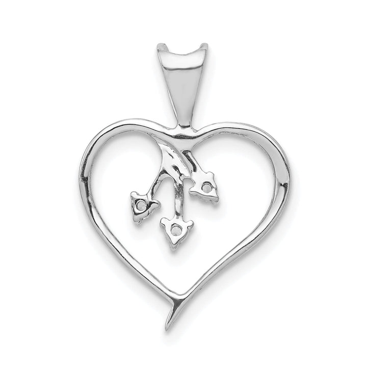 Lovely Rita's Pendants & Charms 14k White Gold Diamond Fancy Heart Design Pendant