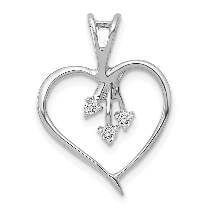 Lovely Rita's Pendants & Charms 14k White Gold Diamond Fancy Heart Design Pendant