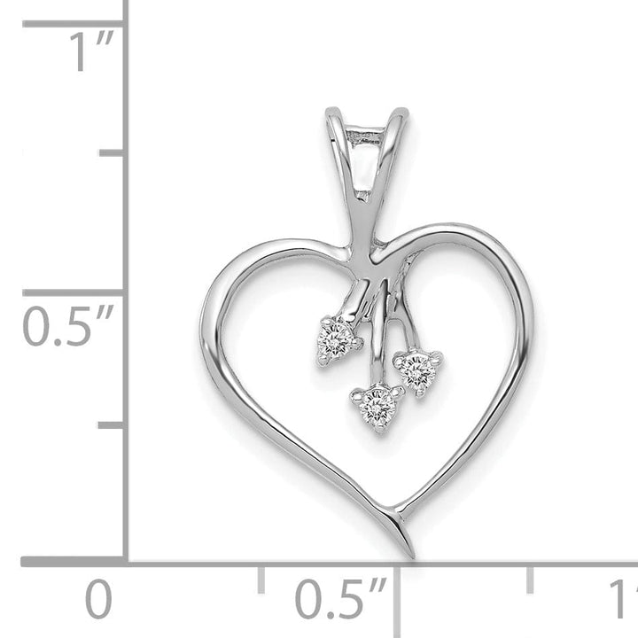 Lovely Rita's Pendants & Charms 14k White Gold Diamond Fancy Heart Design Pendant