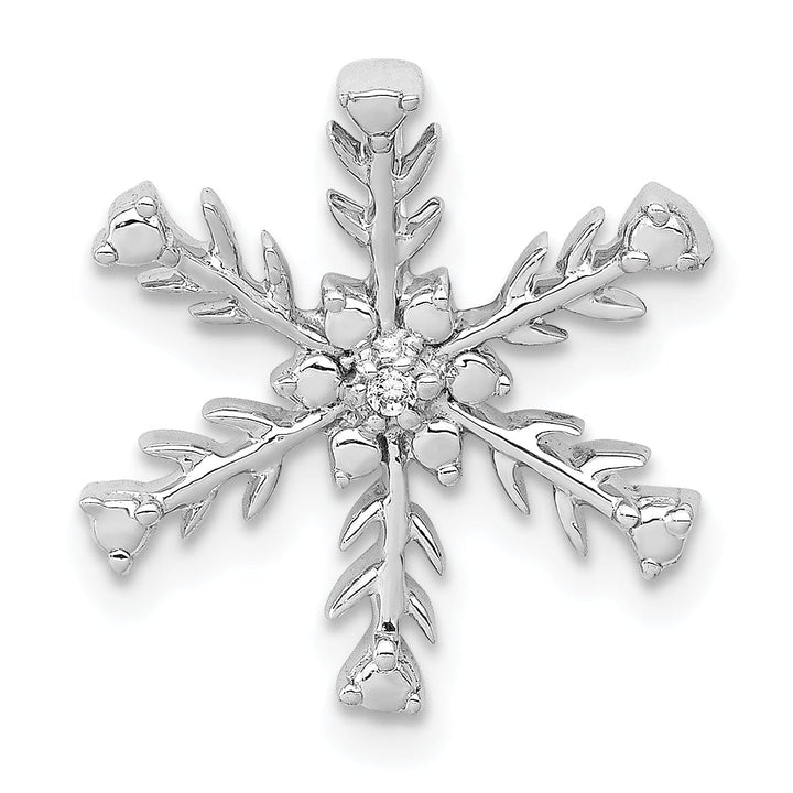 Lovely Rita's Pendants & Charms 14k White Gold Diamond Snowflake Chain Slide Pendant