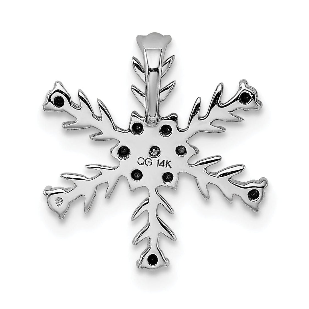 Lovely Rita's Pendants & Charms 14k White Gold Diamond Snowflake Chain Slide Pendant
