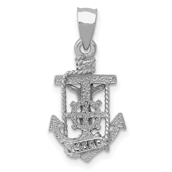 Lovely Rita's Pendants & Charms 14K White Gold Elegant Polished Mariner Crucifix Pendant