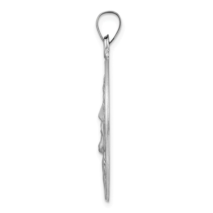 Lovely Rita's Pendants & Charms 14K White Gold Elegant Rhodium Polished Jesus Face Disc Pendant