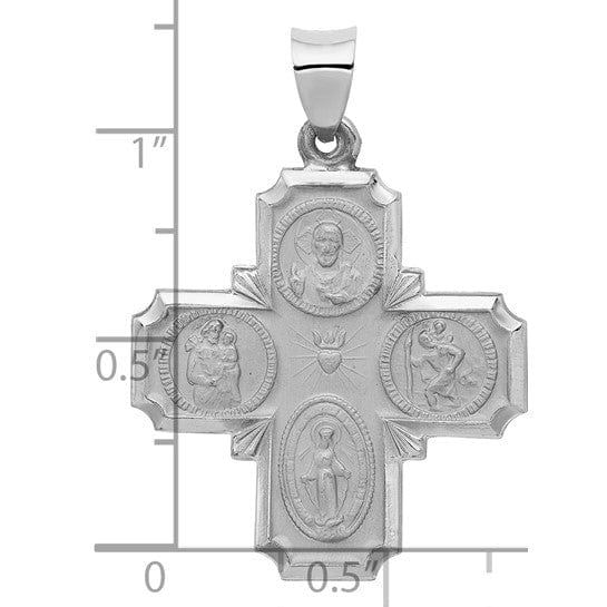 Lovely Rita's Pendants & Charms 14k White Gold Four Way Medal Pendant