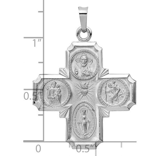 Lovely Rita's Pendants & Charms 14k White Gold Four Way Medal Pendant