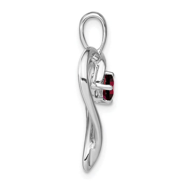 Lovely Rita's Pendants & Charms 14k White Gold Garnet Heart Design Pendant