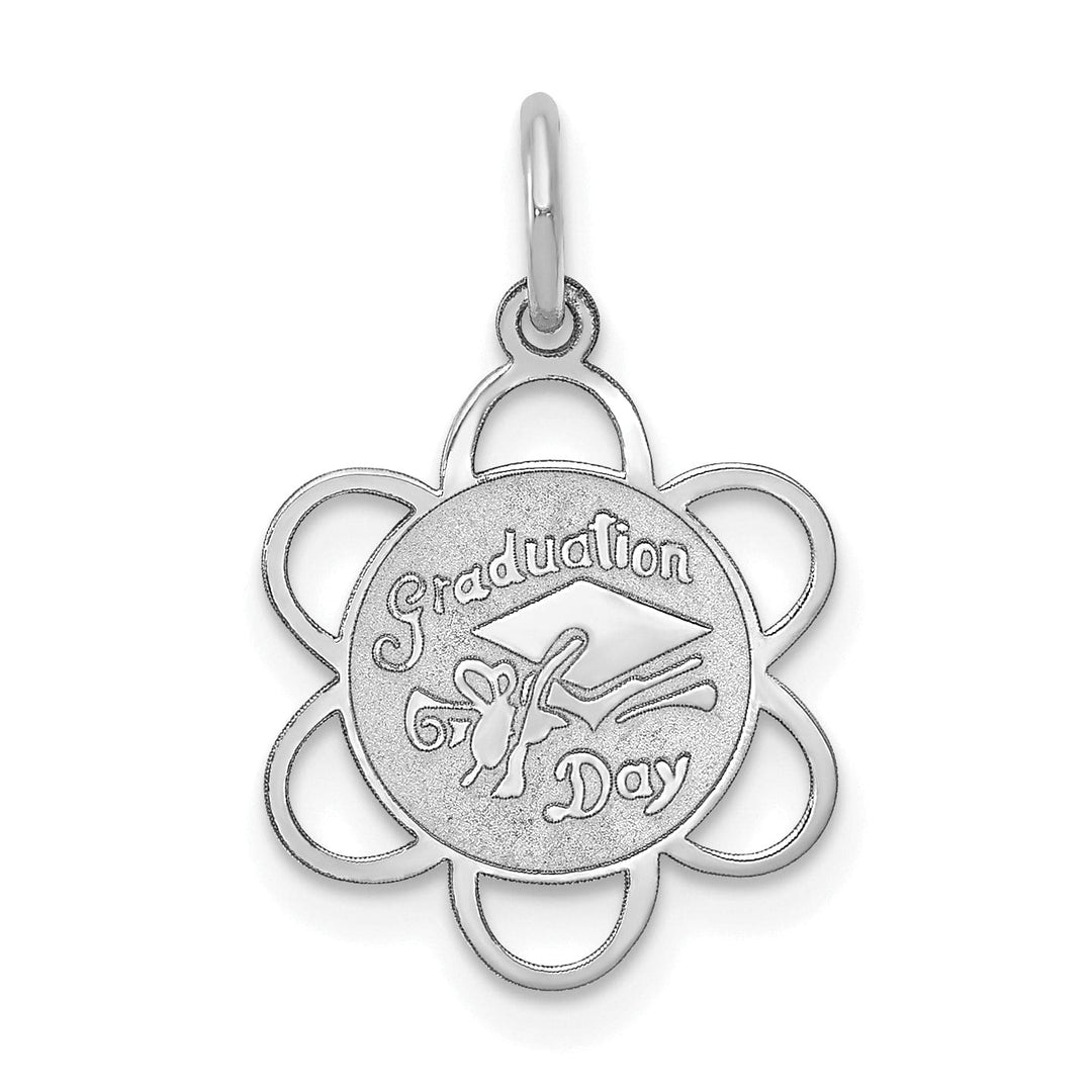 Lovely Rita's Pendants & Charms 14k White Gold GRADUATION DAY Scalloped Edge Pendant