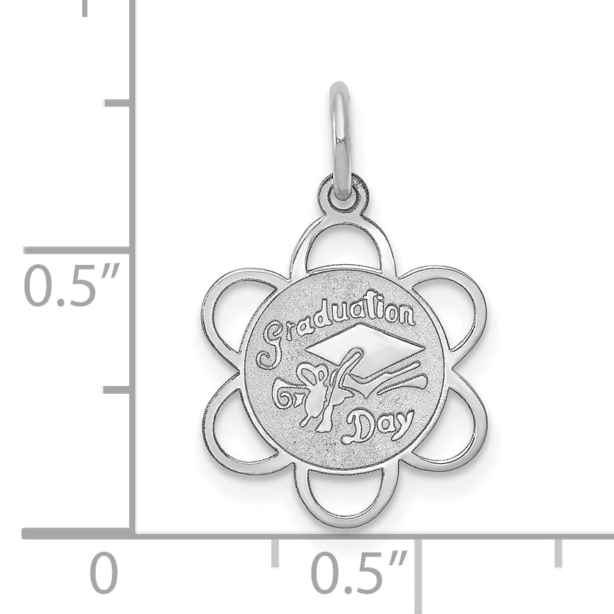 Lovely Rita's Pendants & Charms 14k White Gold GRADUATION DAY Scalloped Edge Pendant