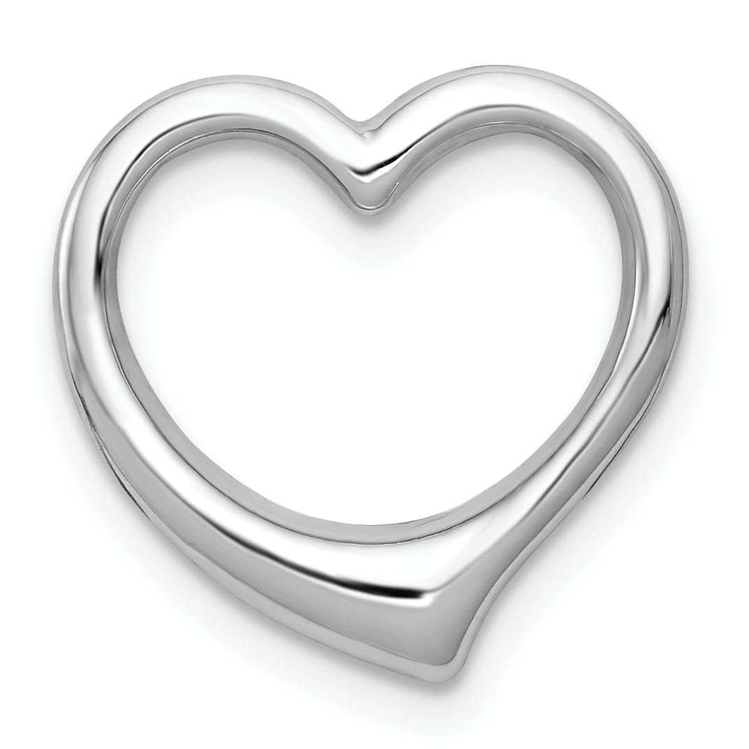 Lovely Rita's Pendants & Charms 14K White Gold Heart Design Chain Slide Pendant