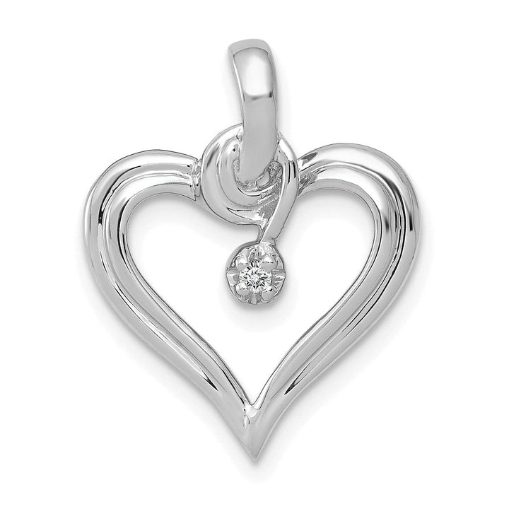 Lovely Rita's Pendants & Charms 14k White Gold l1 Clarity G-I Color .01ct. Diamond Heart Pendant