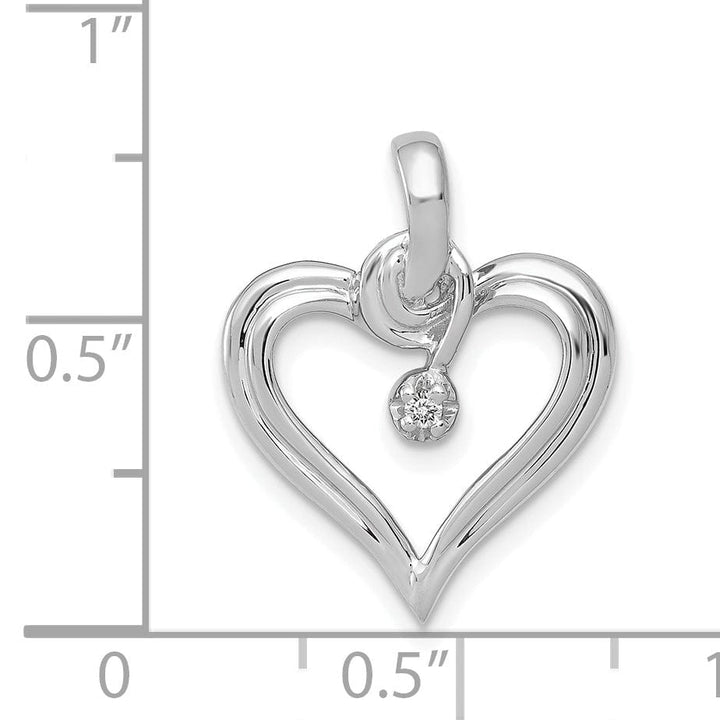 Lovely Rita's Pendants & Charms 14k White Gold l1 Clarity G-I Color .01ct. Diamond Heart Pendant