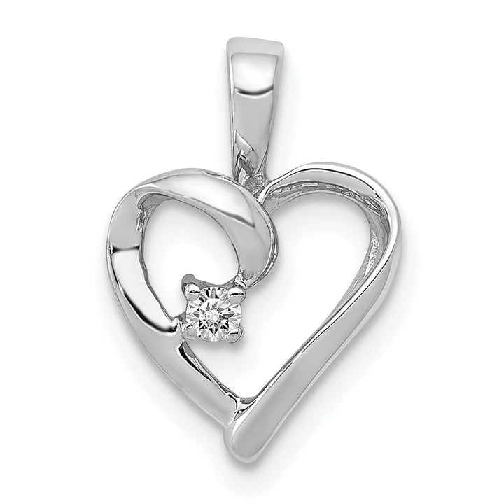 Lovely Rita's Pendants & Charms 14k White Gold l1 Clarity G-I Color .02ct  Diamond Heart Shape Design Pendant