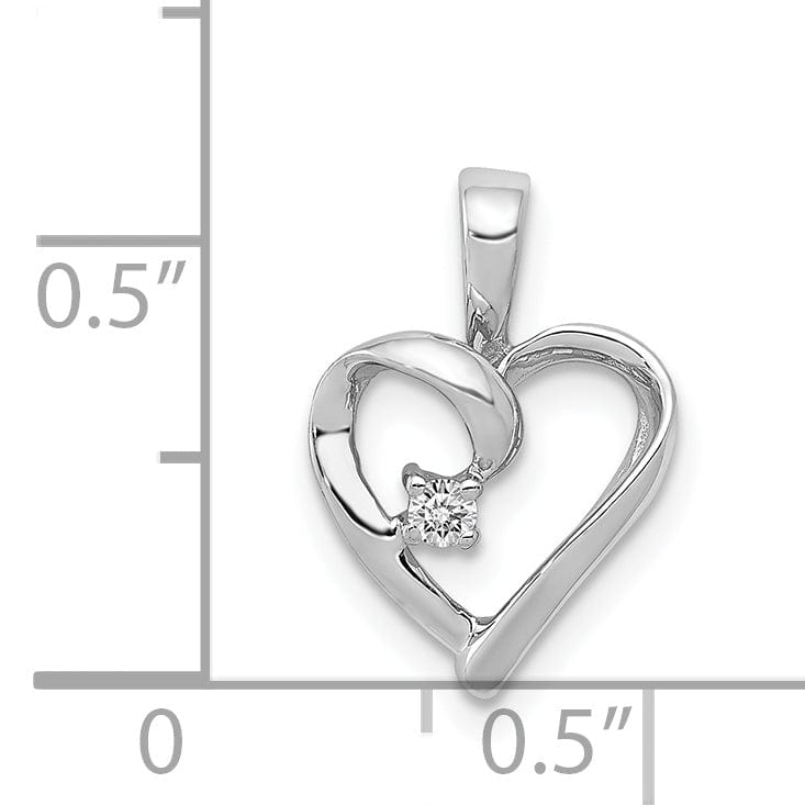 Lovely Rita's Pendants & Charms 14k White Gold l1 Clarity G-I Color .02ct  Diamond Heart Shape Design Pendant