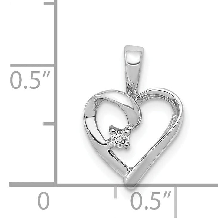 Lovely Rita's Pendants & Charms 14k White Gold l1 Clarity G-I Color .02ct  Diamond Heart Shape Design Pendant