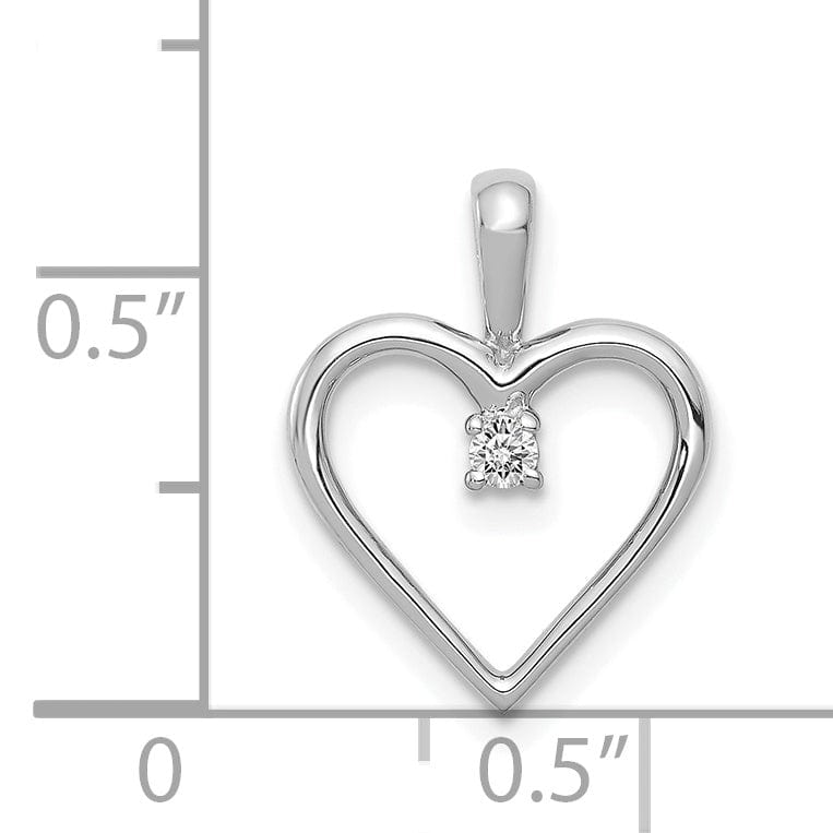 Lovely Rita's Pendants & Charms 14k White Gold l1 Clarity G-I Color .03ct. Diamond Heart Pendant