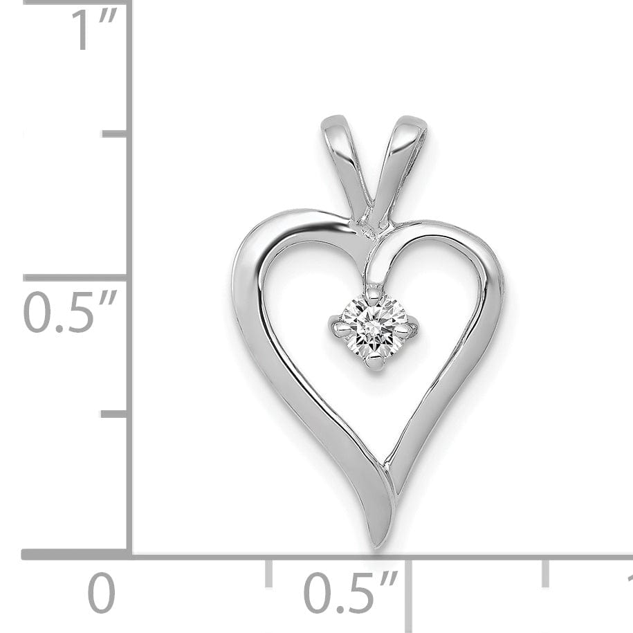 Lovely Rita's Pendants & Charms 14k White Gold l1 Clarity G-I Color 1/10ct. Diamond Heart Pendant