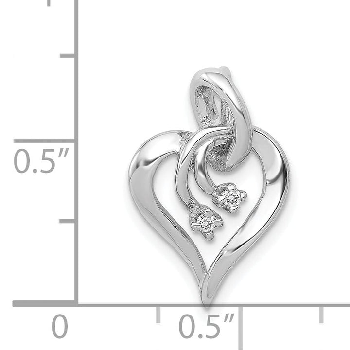 Lovely Rita's Pendants & Charms 14k White Gold l1 Clarity G-I Color Diamond Fancy Heart Pendant