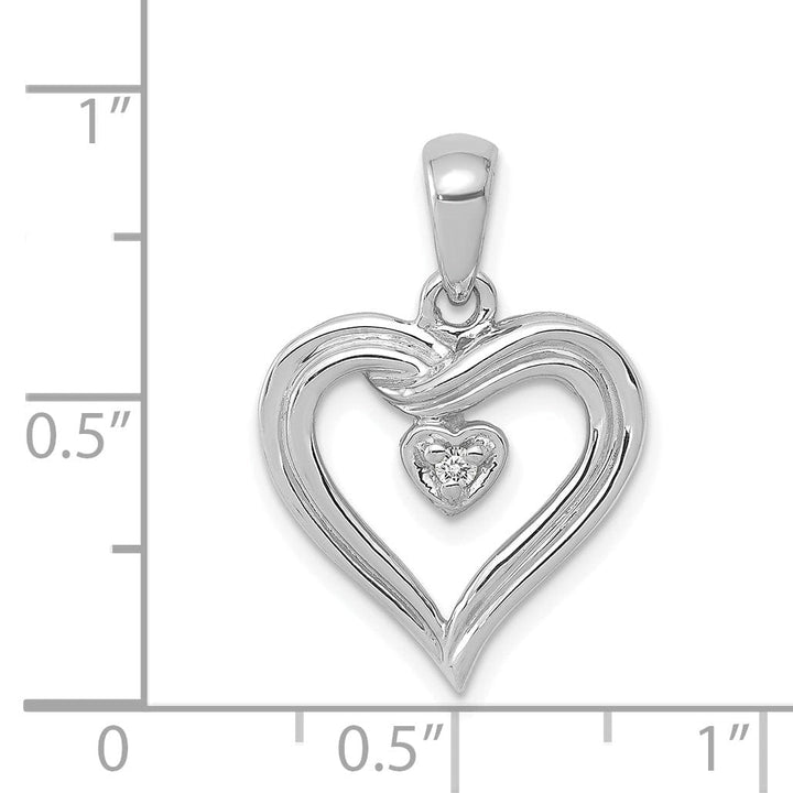 Lovely Rita's Pendants & Charms 14k White Gold L1 Clarity, G i Color Diamond Heart Pendant