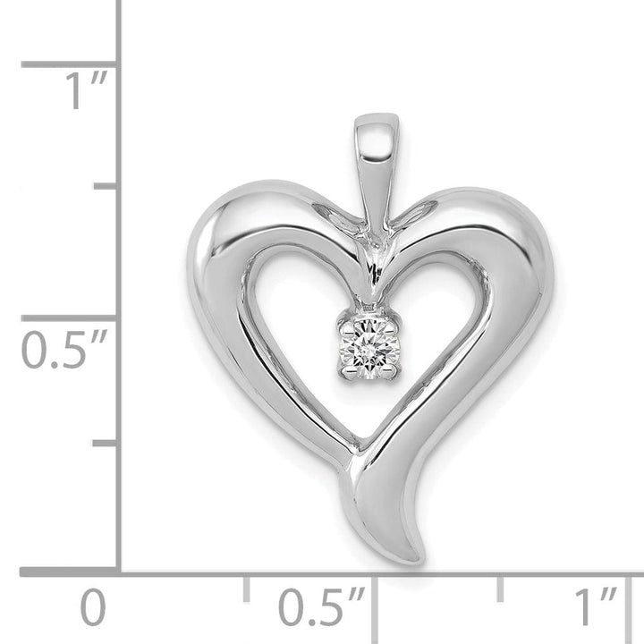 Lovely Rita's Pendants & Charms 14k White Gold L1 Clarity, G i Color Diamond Heart Pendant