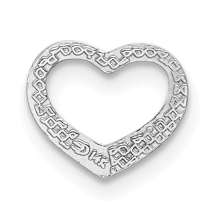 Lovely Rita's Pendants & Charms 14K White Gold Mini Floating Heart Design Slide Pendant