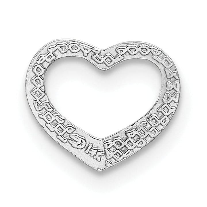 Lovely Rita's Pendants & Charms 14K White Gold Mini Floating Heart Design Slide Pendant