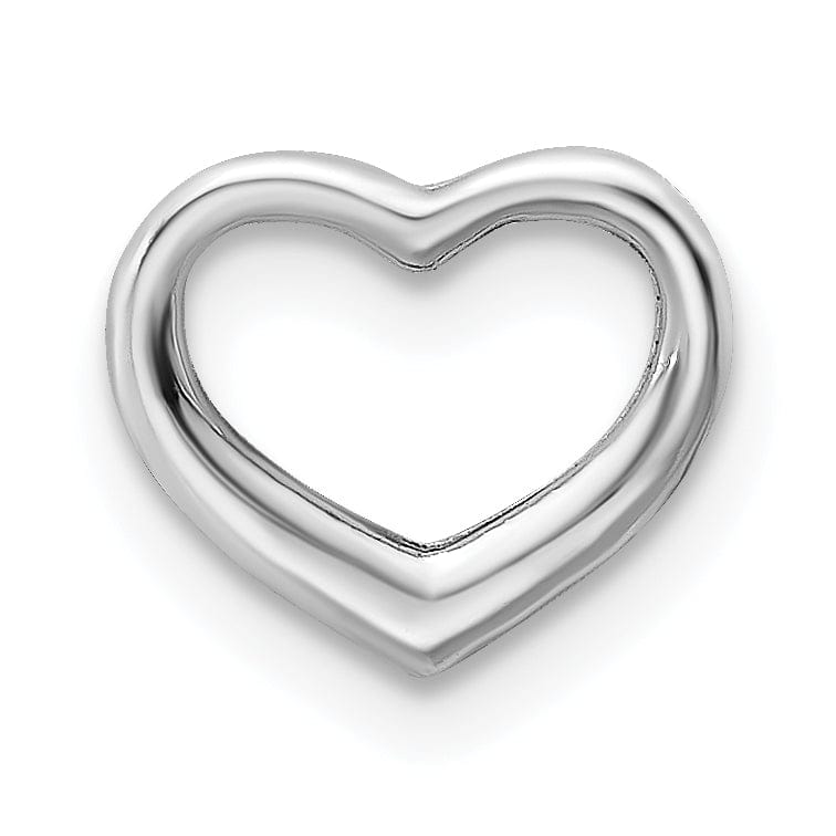 Lovely Rita's Pendants & Charms 14K White Gold Mini Floating Heart Design Slide Pendant