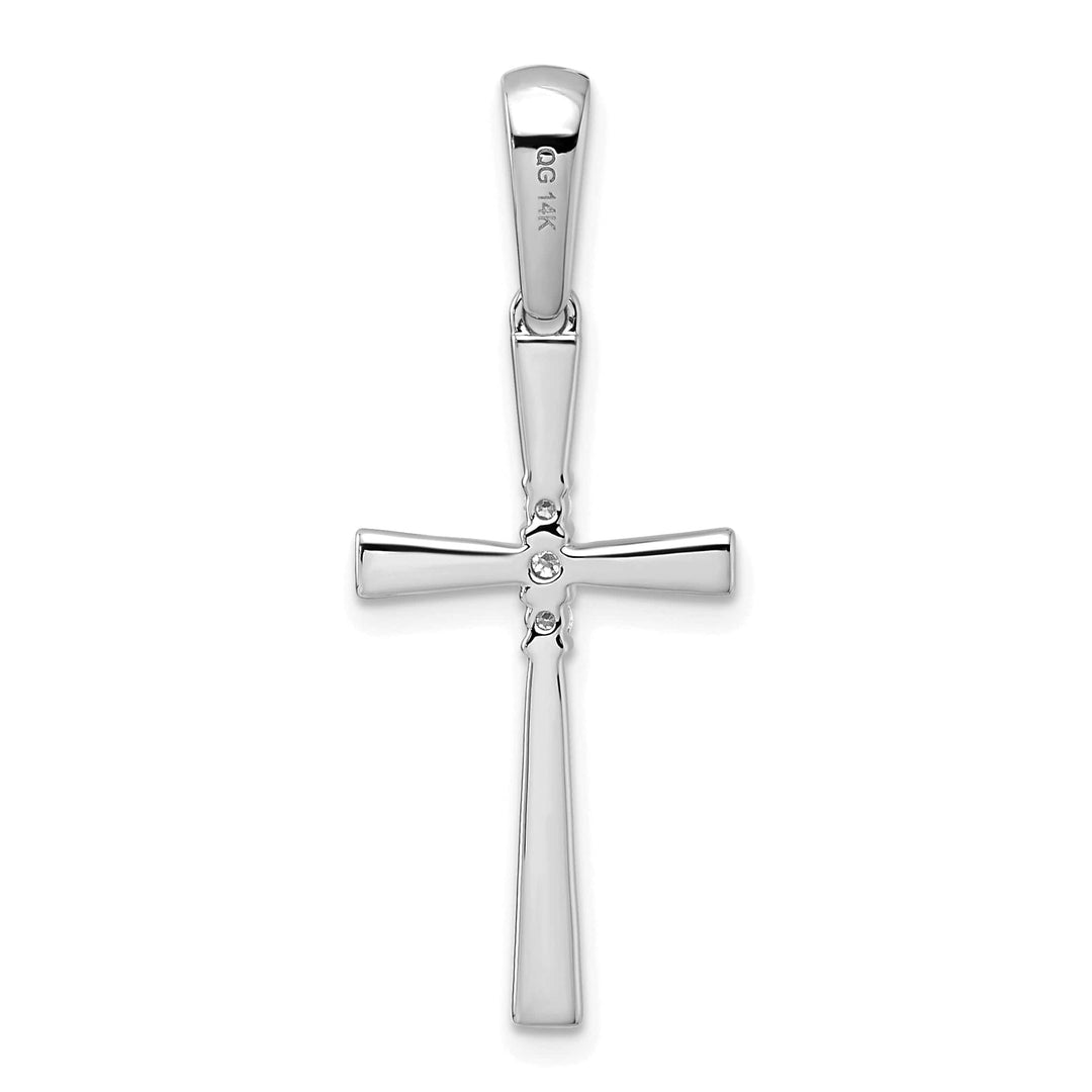 Lovely Rita's Pendants & Charms 14k White Gold Polished 1/15 CT Diamond Cross Pendant