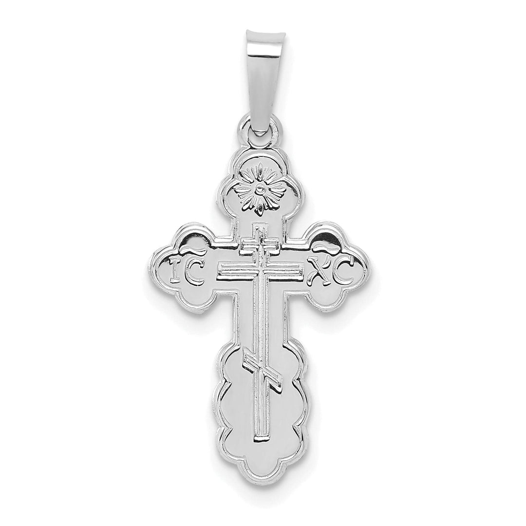 Lovely Rita's Pendants & Charms 14k White Gold Polished Eastern Orthodox Solid Cross Pendant
