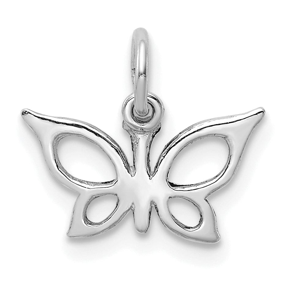 Lovely Rita's Pendants & Charms 14k White Gold Polished Finish Butterfly Charm Pendant