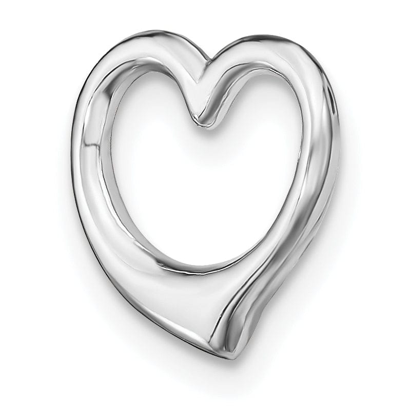 Lovely Rita's Pendants & Charms 14K White Gold Polished Finish Heart Design Chain Slide Pendant