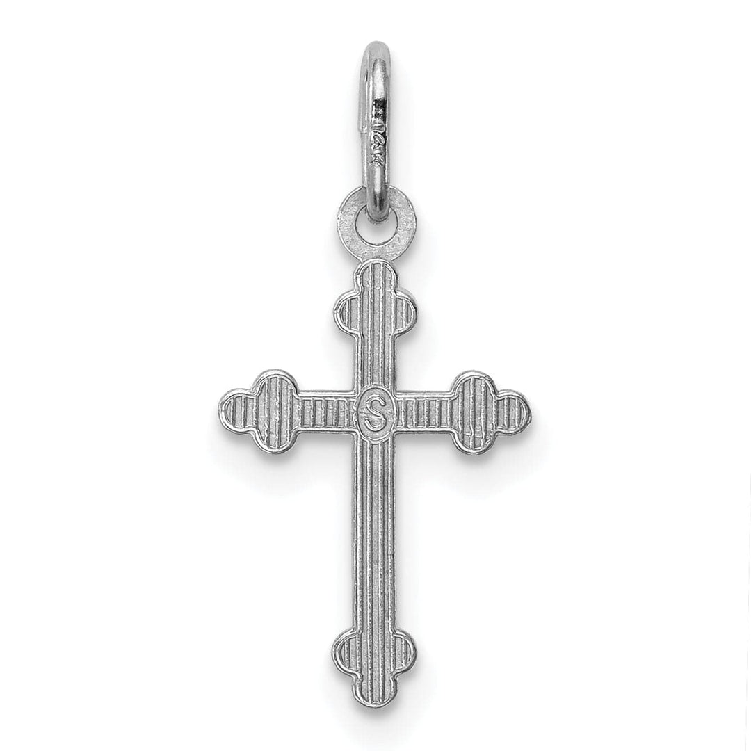 Lovely Rita's Pendants & Charms 14K White Gold Polished Finish Small Budded Cross