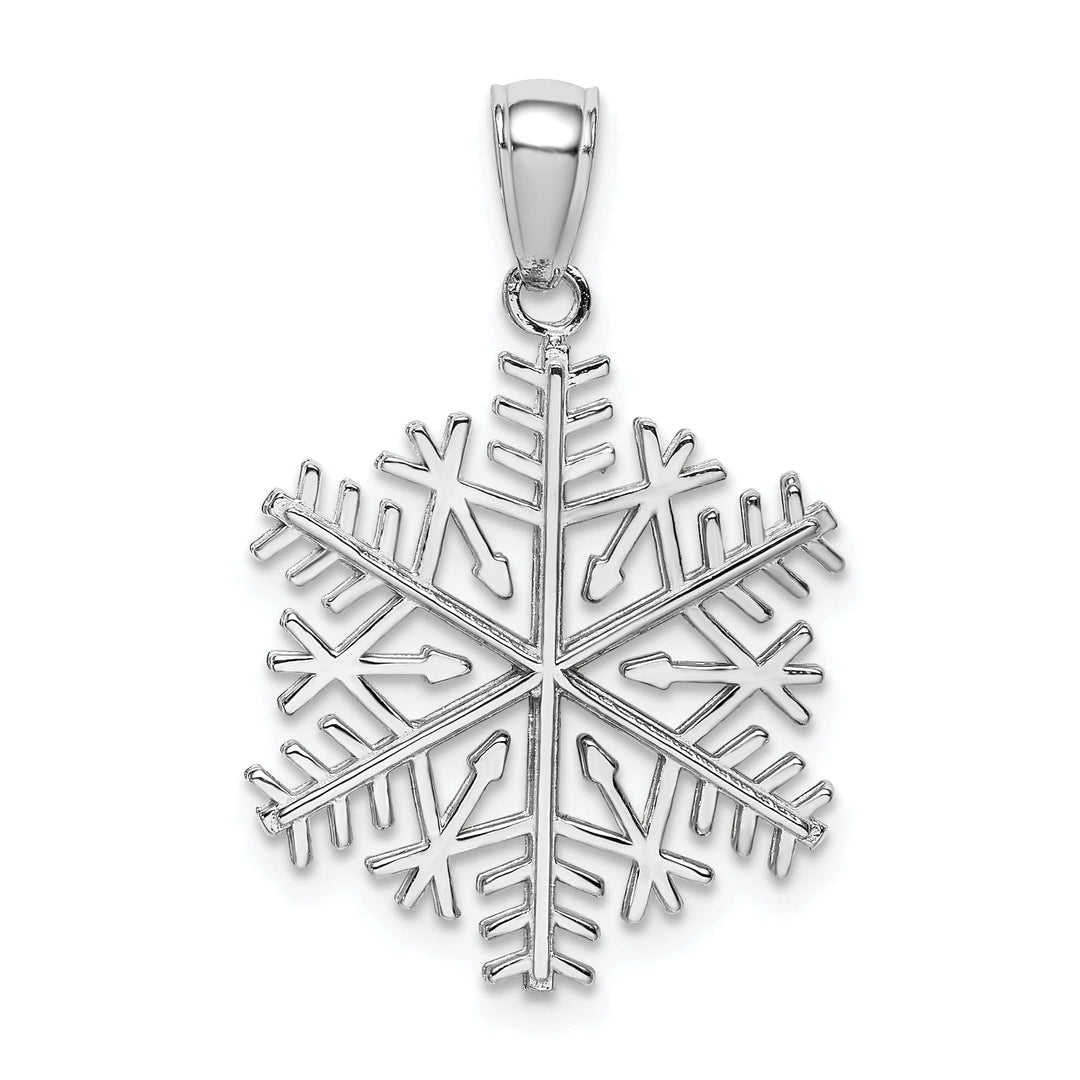 Lovely Rita's Pendants & Charms 14k White Gold Polished Finish Snowflake Pendant