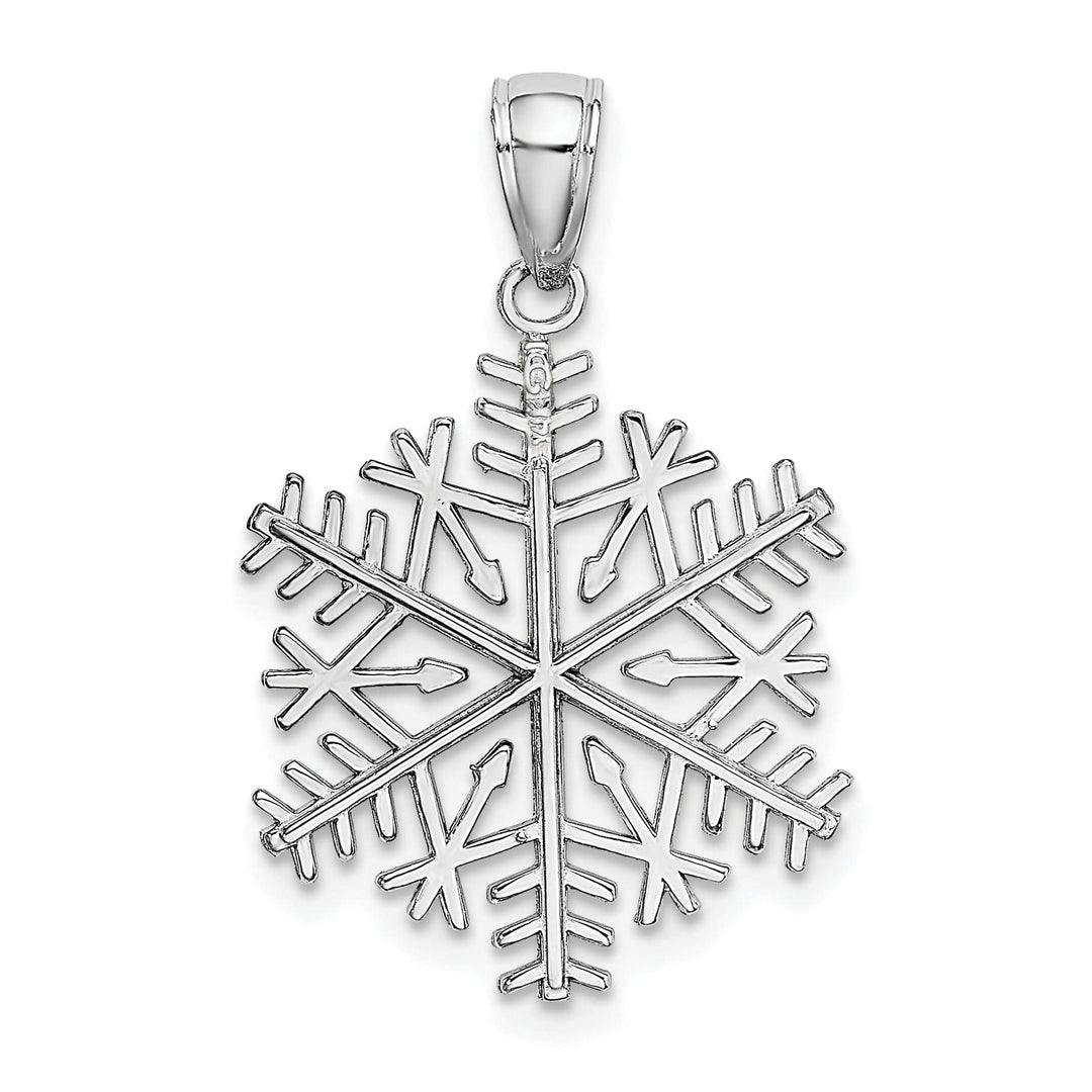 Lovely Rita's Pendants & Charms 14k White Gold Polished Finish Snowflake Pendant