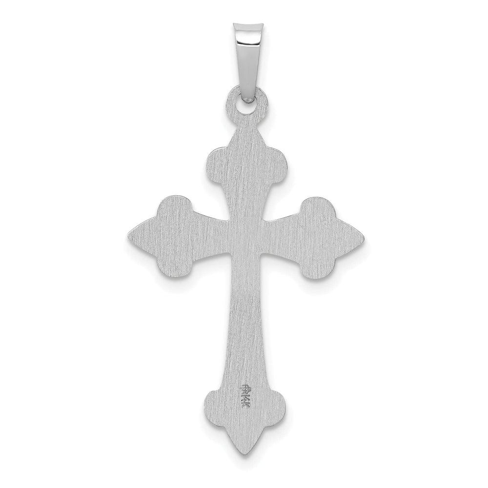 Lovely Rita's Pendants & Charms 14k White Gold Polished Fleur de Lis Cross Pendant
