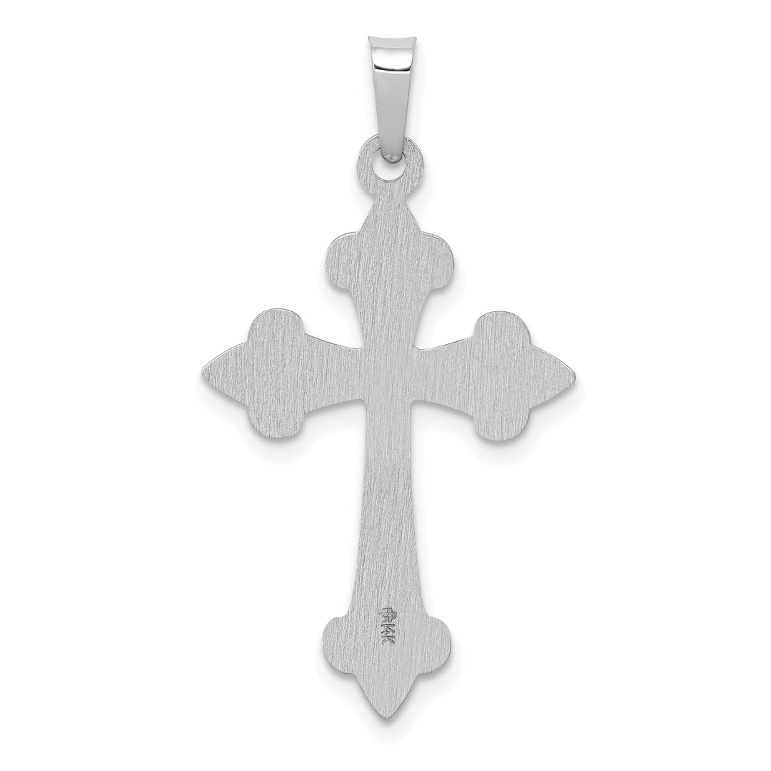 Lovely Rita's Pendants & Charms 14k White Gold Polished Fleur de Lis Cross Pendant