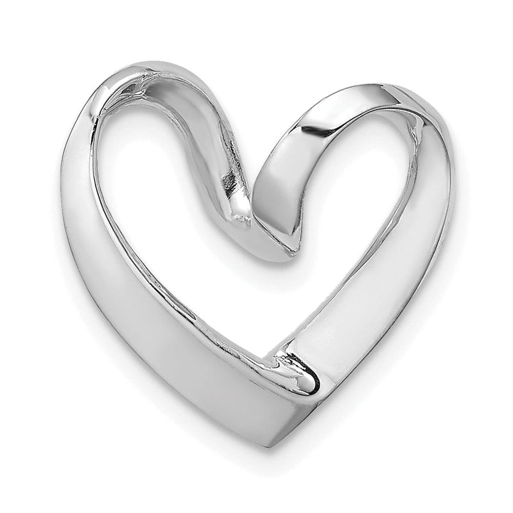 Lovely Rita's Pendants & Charms 14K White Gold Polished Heart Design Chain Slide Pendant