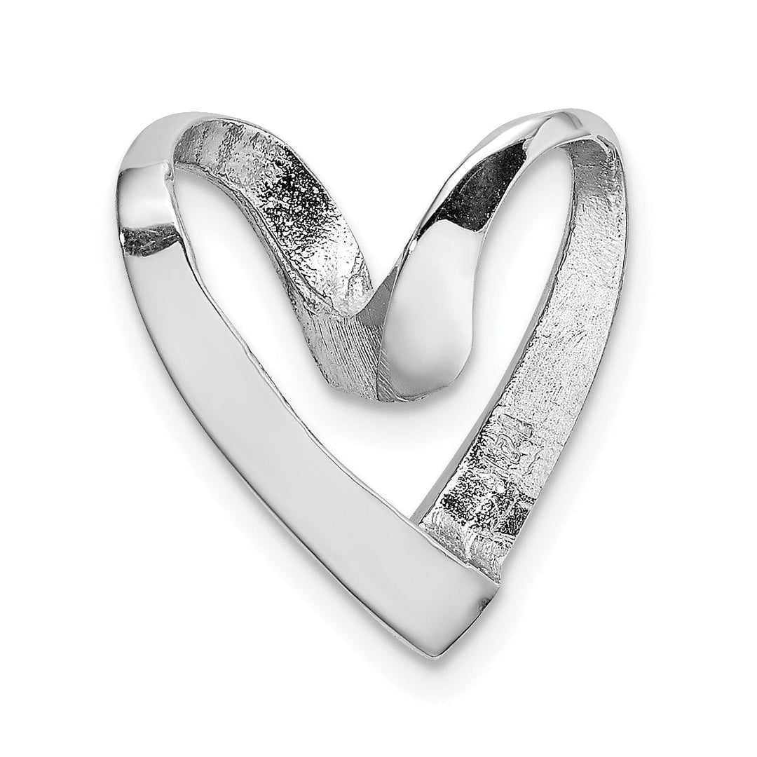 Lovely Rita's Pendants & Charms 14K White Gold Polished Heart Design Chain Slide Pendant