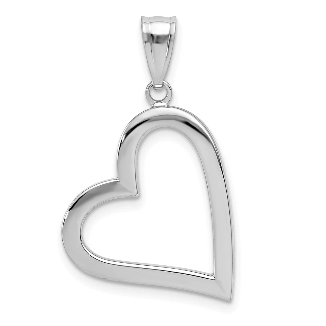 Lovely Rita's Pendants & Charms 14k White Gold Polished Hollow Heart Design Pendant